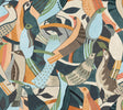 York Wallcoverings PSW1707RL Fauvist Flock Coral Abstract Pe