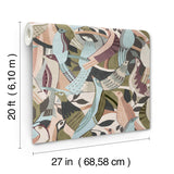 York Wallcoverings PSW1709RL Fauvist Flock Plum Abstract Pee