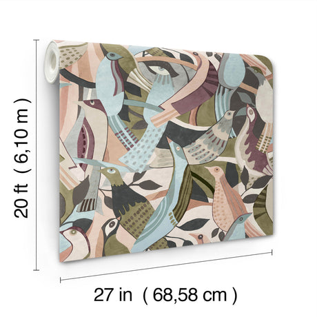 York Wallcoverings PSW1709RL Fauvist Flock Plum Abstract Pee