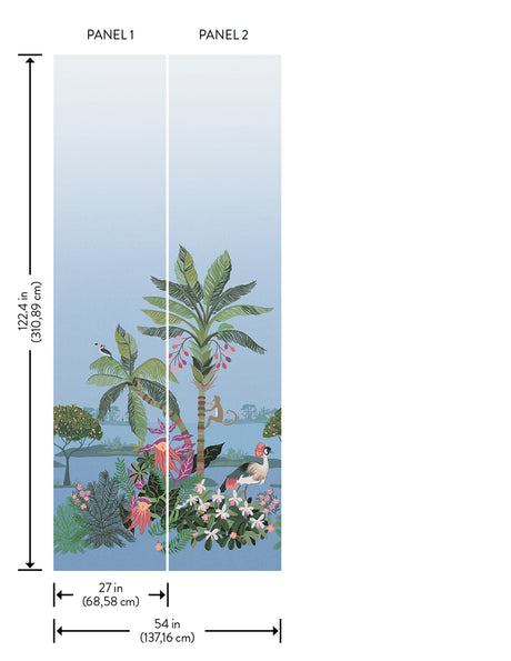 York Wallcoverings PSW1710M Tropical Lagoon Lush Premium Pee