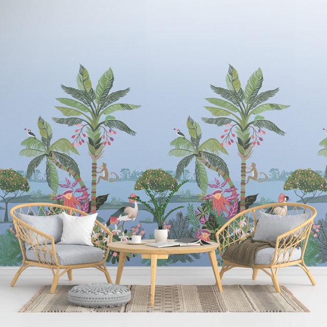 York Wallcoverings PSW1710M Tropical Lagoon Lush Premium Pee