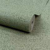 Galerie Precious Weaves Textile Plain Green Wallpaper PW1111
