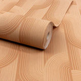 Galerie Precious Weaves Geometric All-over Orange Wallpaper 