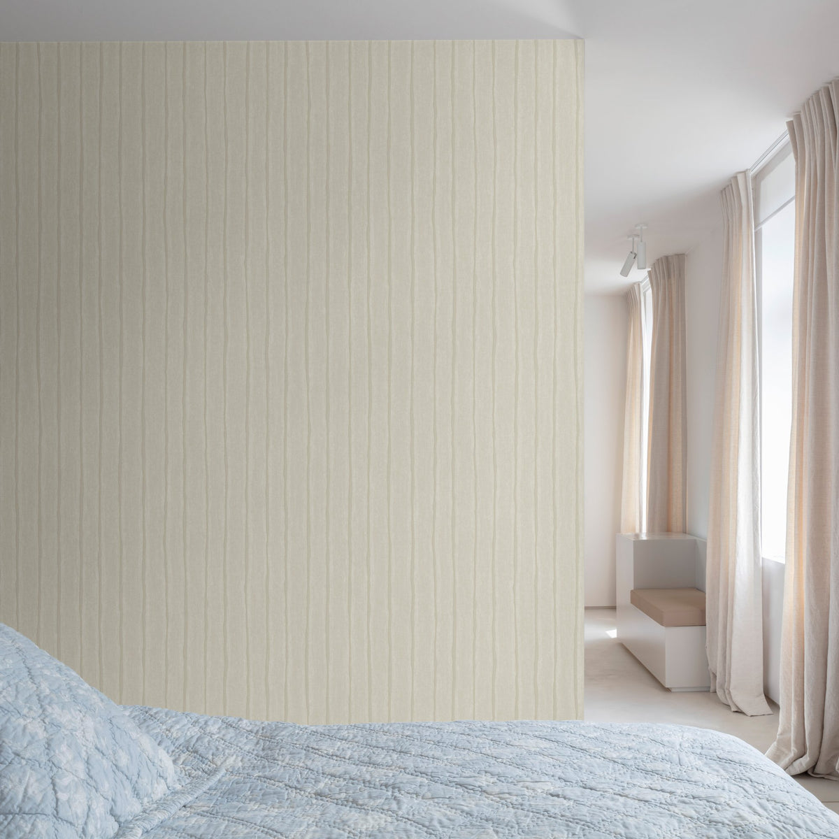 Galerie Precious Weaves Irregular Stripes Beige Wallpaper PW