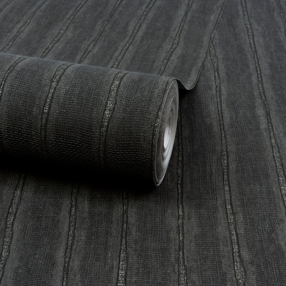 Galerie Precious Weaves Irregular Stripes Black Wallpaper PW