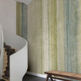 Galerie Precious Weaves Styled Stripes Green Mural PW6001