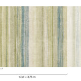 Galerie Precious Weaves Styled Stripes Green Mural PW6001