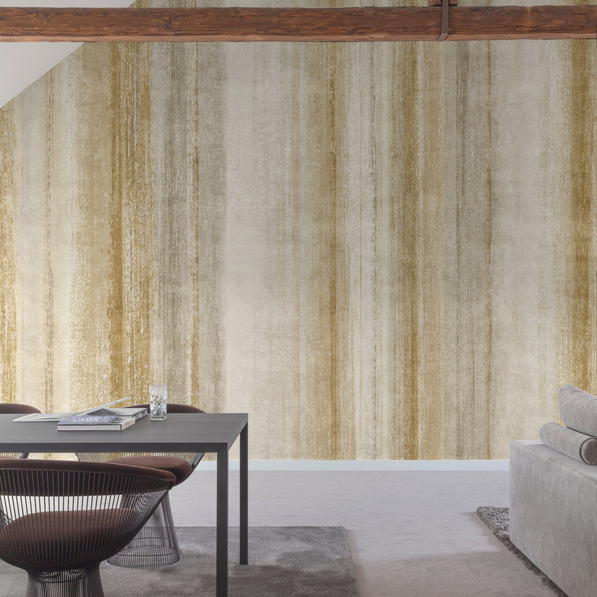Galerie Precious Weaves Styled Stripes Beige Mural PW6002