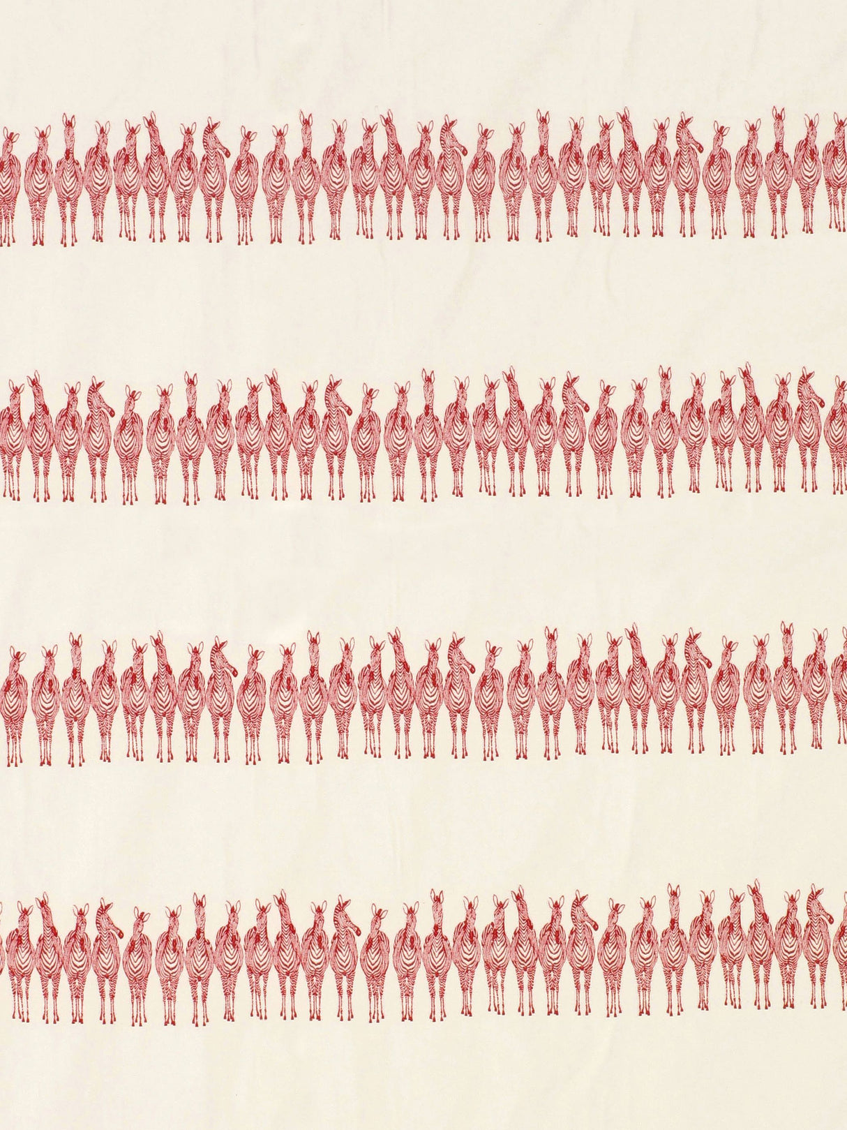 Scalamandre PZ 00028691 RED ZEBRAS ON PARADE Fabric - Eade's Wallpaper