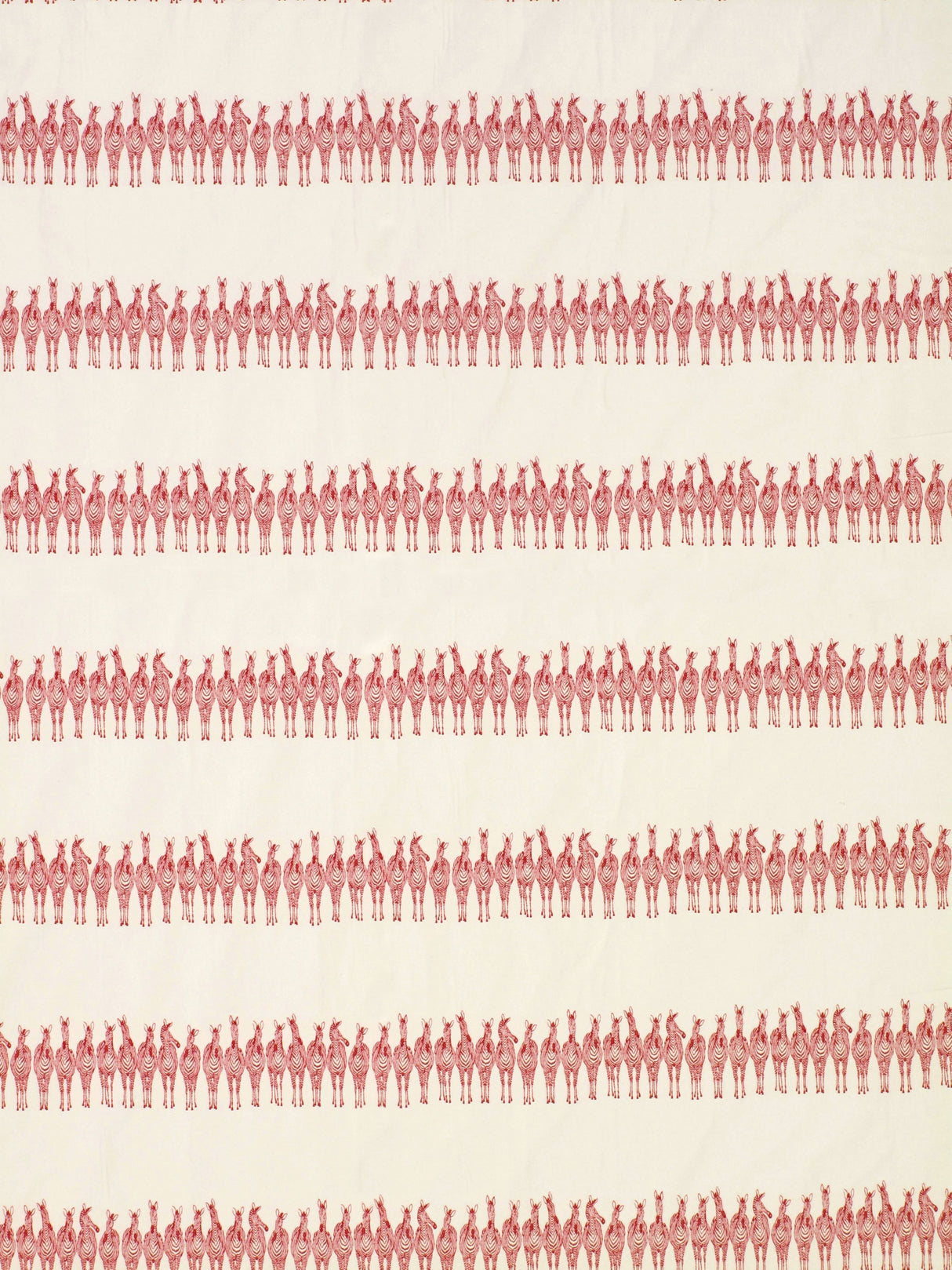 Scalamandre PZ 00028691 RED ZEBRAS ON PARADE Fabric - Eade's Wallpaper