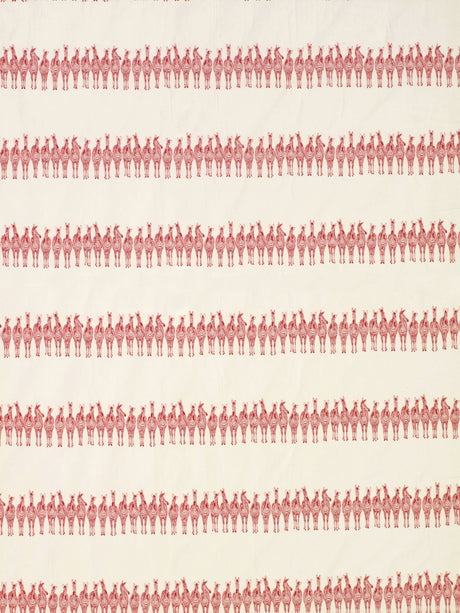 Scalamandre PZ 00028691 RED ZEBRAS ON PARADE Fabric - Eade's Wallpaper