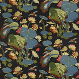 G P & J BAKER R1206.7.0 NYMPHEUS - LINEN TEAL/GREEN Fabric - Eade's Wallpaper