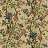 G P & J BAKER R1355.3.0 HYDRANGEA BIRD ROSE/BISCUIT Fabric - Eade's Wallpaper