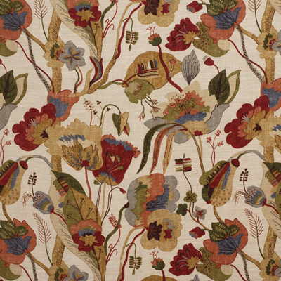 G P & J BAKER R1380.5.0 CALIFORNIA RED/CREAM Fabric - Eade's Wallpaper