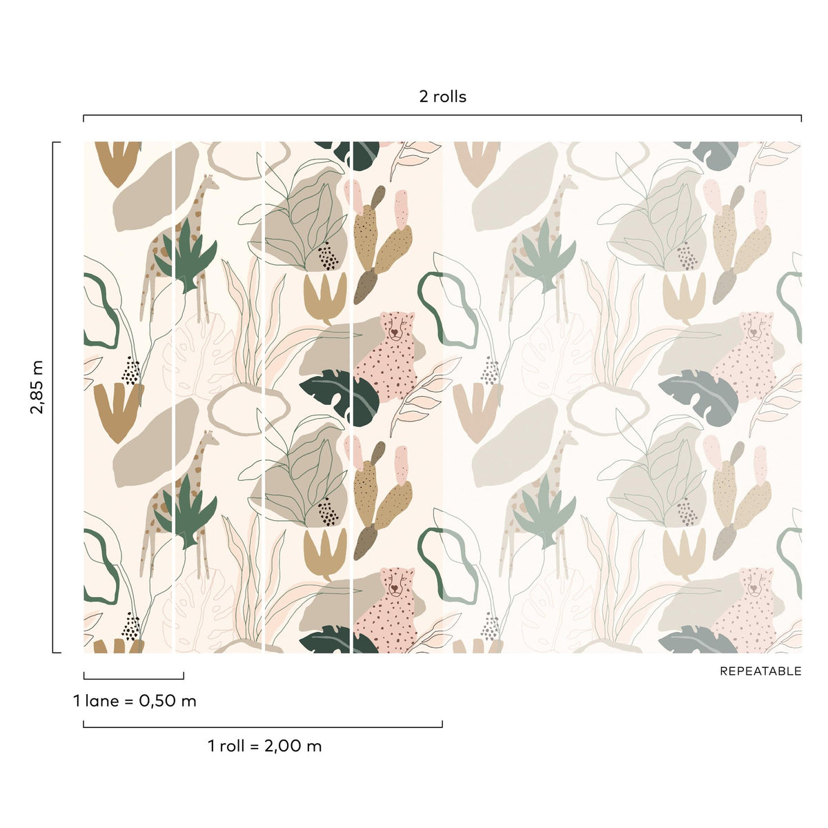 Galerie Day Dreamers Safari Beige Mural RB247