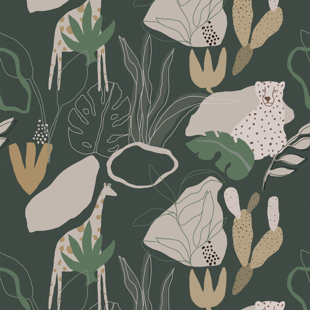 Galerie Day Dreamers Safari Green Mural RB248
