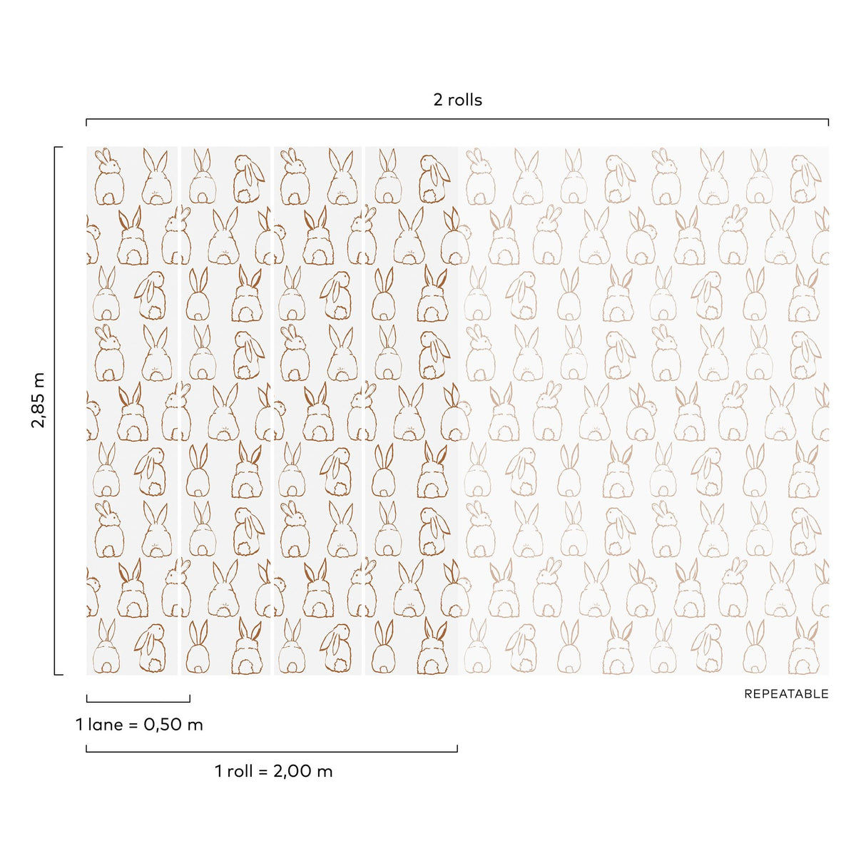 Galerie Day Dreamers Bunnies Beige Mural RB306