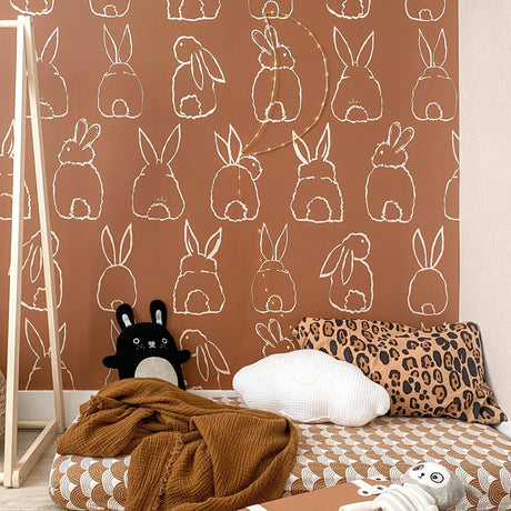 Galerie Day Dreamers Bunnies Brown Mural RB312
