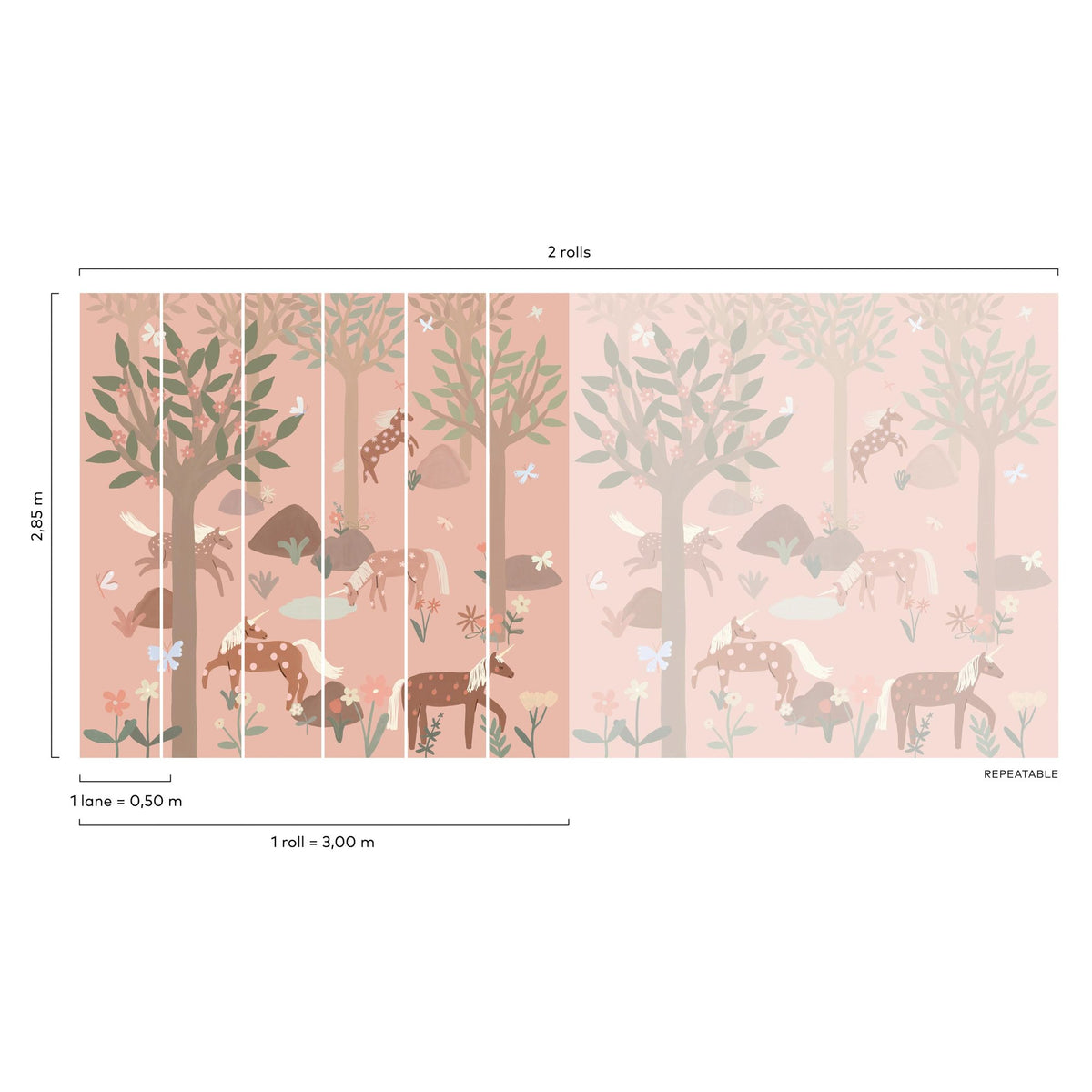 Galerie Day Dreamers Unicorn Pink Mural RB351