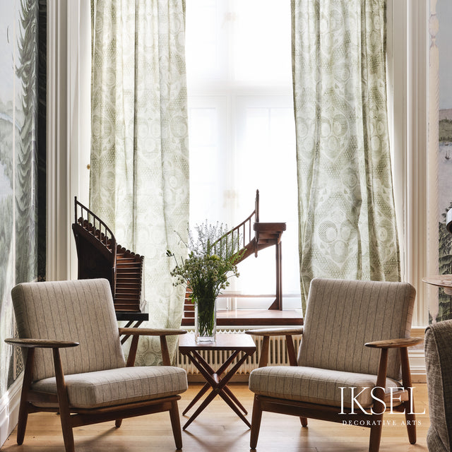 Schumacher RF210CS01 OTTOMAN CRESCENTS in ORIGINAL Fabric - 