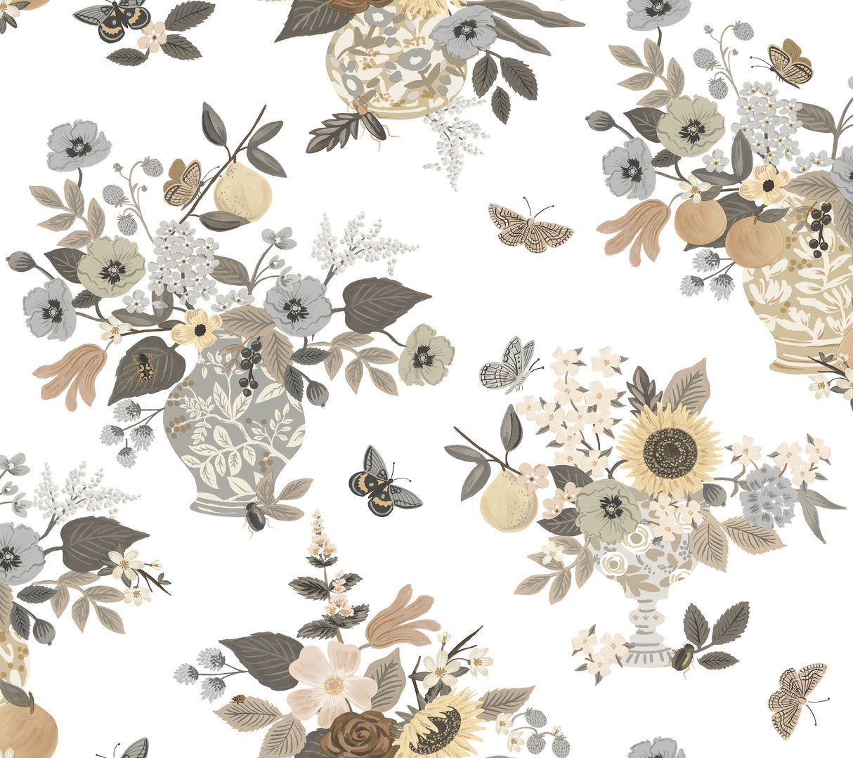 Rifle Paper Co. RF7403 Flower Studies Linen Wallpaper