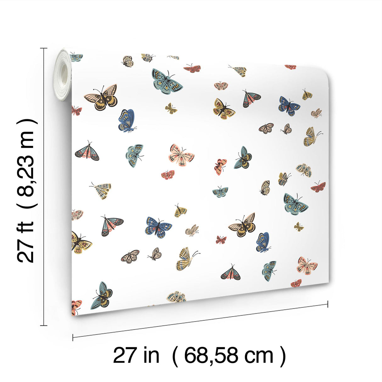 Rifle Paper Co. RF7411 Butterfly House White Wallpaper