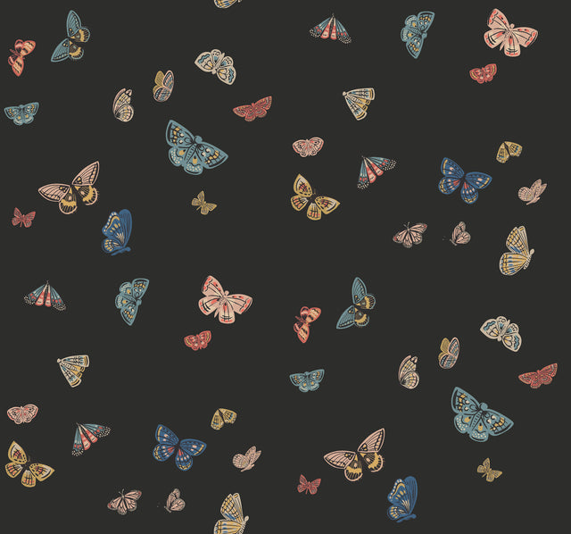 Rifle Paper Co. RF7413 Butterfly House Black Wallpaper
