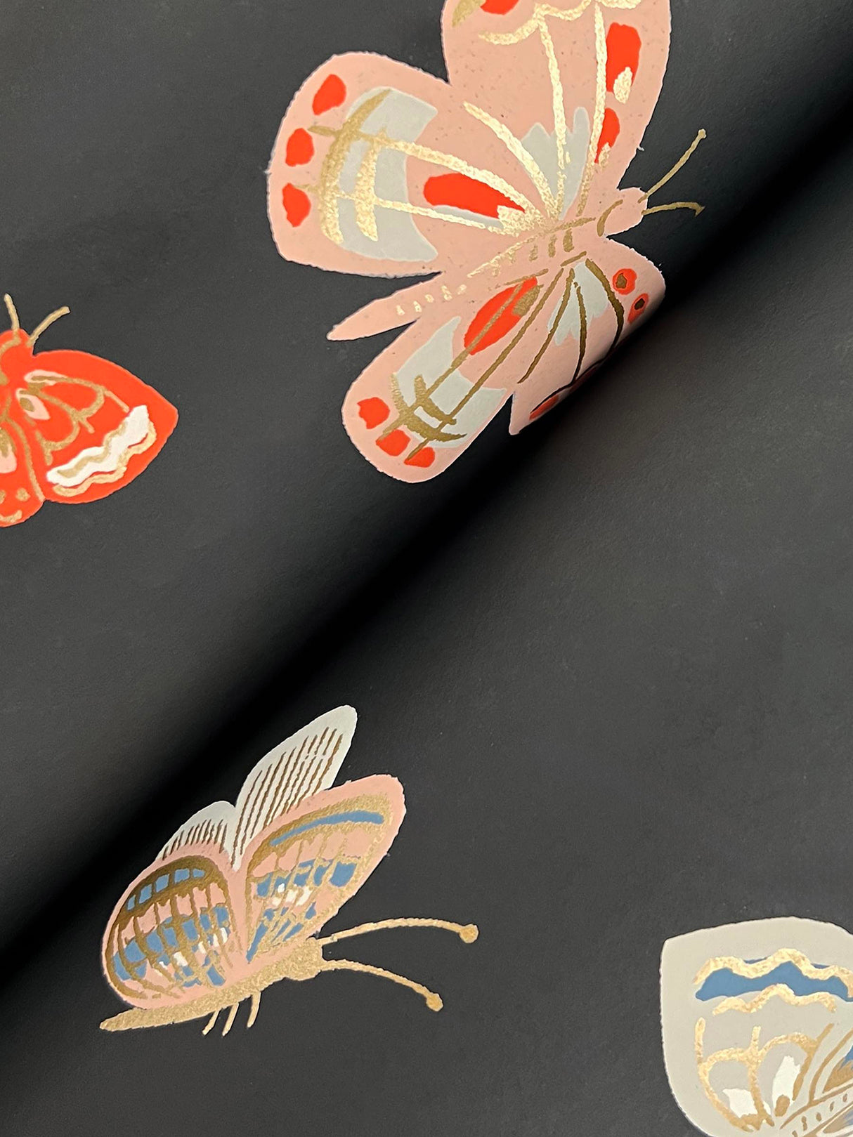 Rifle Paper Co. RF7413 Butterfly House Black Wallpaper