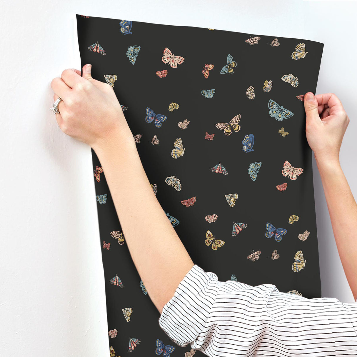Rifle Paper Co. RF7413 Butterfly House Black Wallpaper