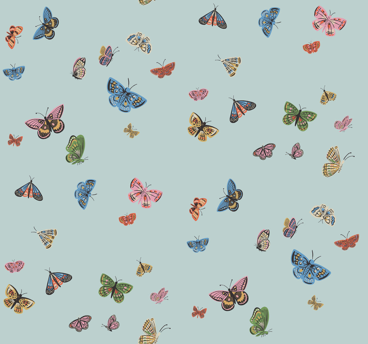Rifle Paper Co. RF7414 Butterfly House Light Blue Wallpaper