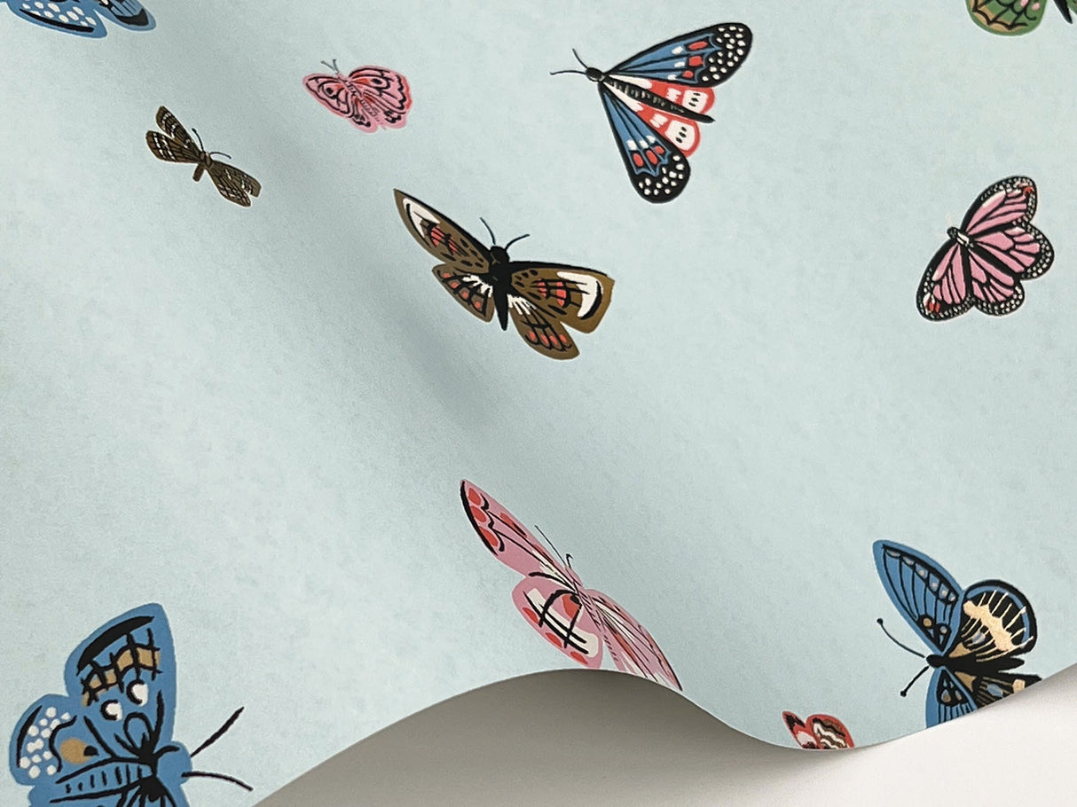 Rifle Paper Co. RF7414 Butterfly House Light Blue Wallpaper