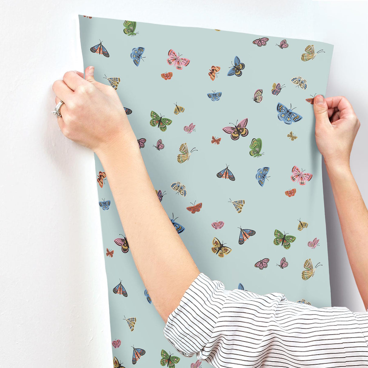 Rifle Paper Co. RF7414 Butterfly House Light Blue Wallpaper