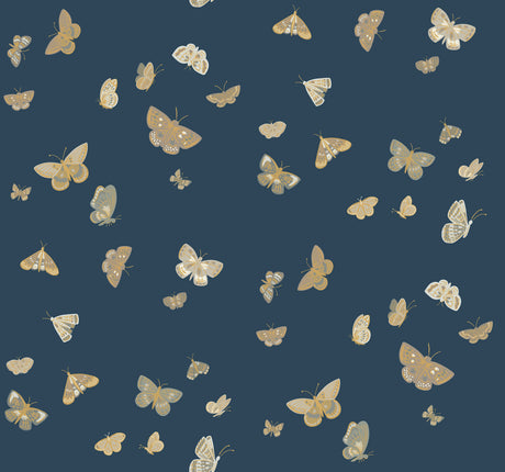 Rifle Paper Co. RF7415 Butterfly House Navy Wallpaper