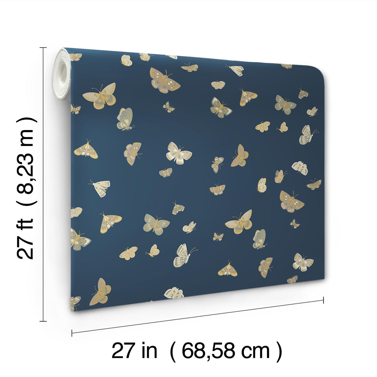 Rifle Paper Co. RF7415 Butterfly House Navy Wallpaper