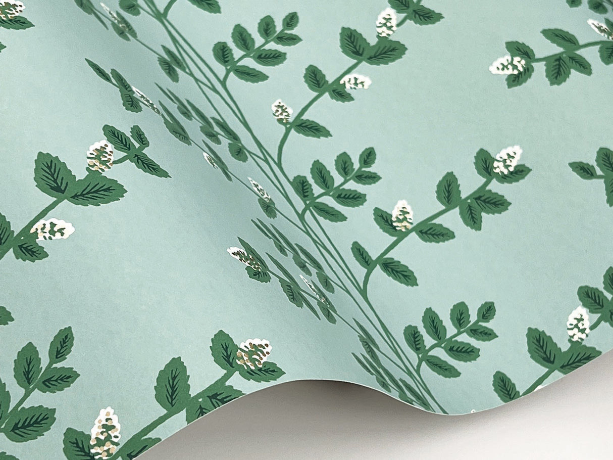 Rifle Paper Co. RF7421 Climbing Vine Soft Teal Wallpaper