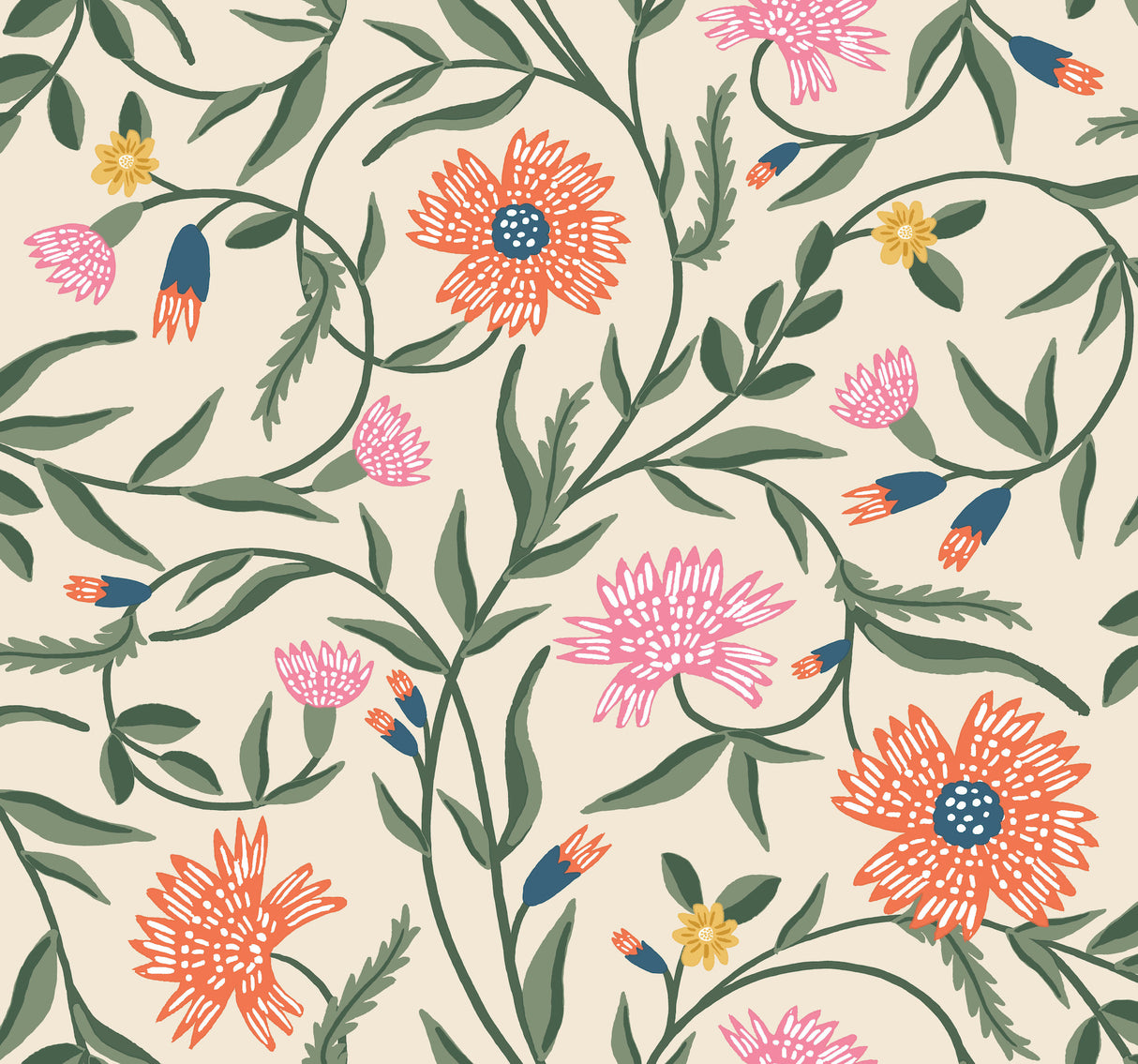 Rifle Paper Co. RF7433 Aster Coral Wallpaper