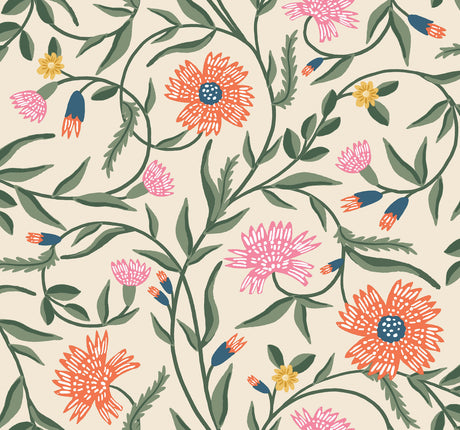 Rifle Paper Co. RF7433 Aster Coral Wallpaper