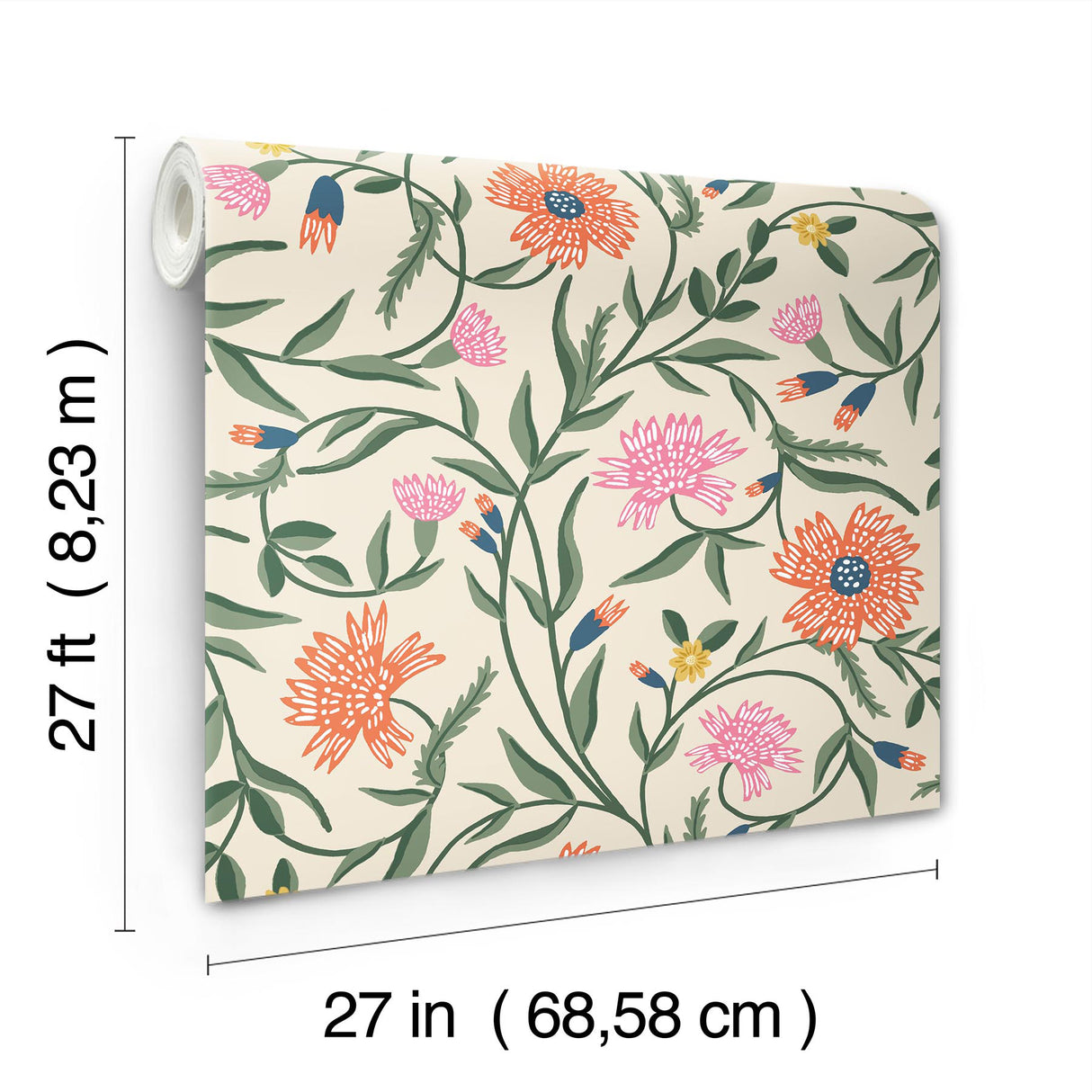 Rifle Paper Co. RF7433 Aster Coral Wallpaper