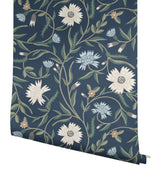 Rifle Paper Co. RF7435 Aster Navy Wallpaper