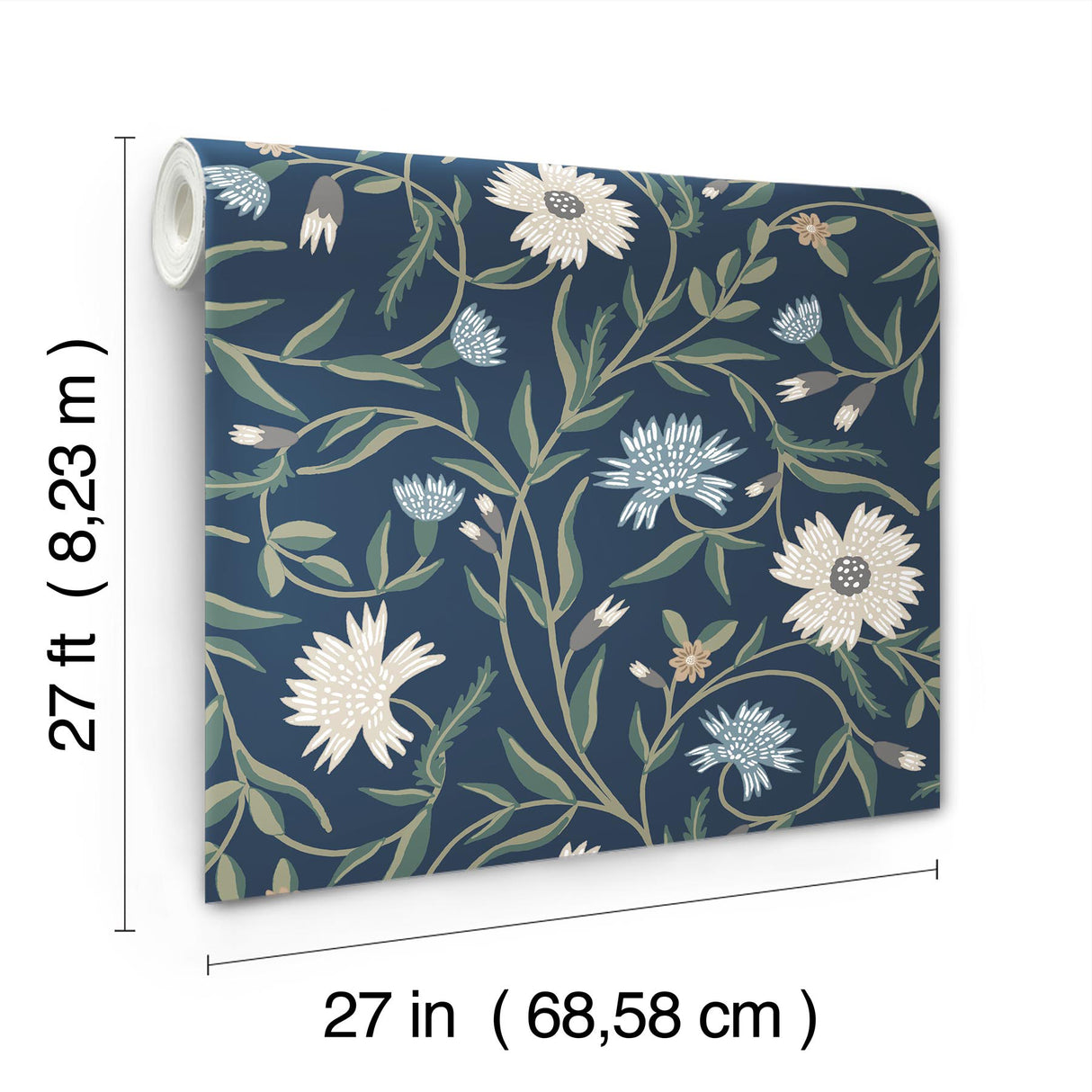 Rifle Paper Co. RF7435 Aster Navy Wallpaper