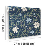 Rifle Paper Co. RF7435 Aster Navy Wallpaper