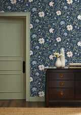 Rifle Paper Co. RF7435 Aster Navy Wallpaper