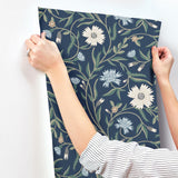 Rifle Paper Co. RF7435 Aster Navy Wallpaper