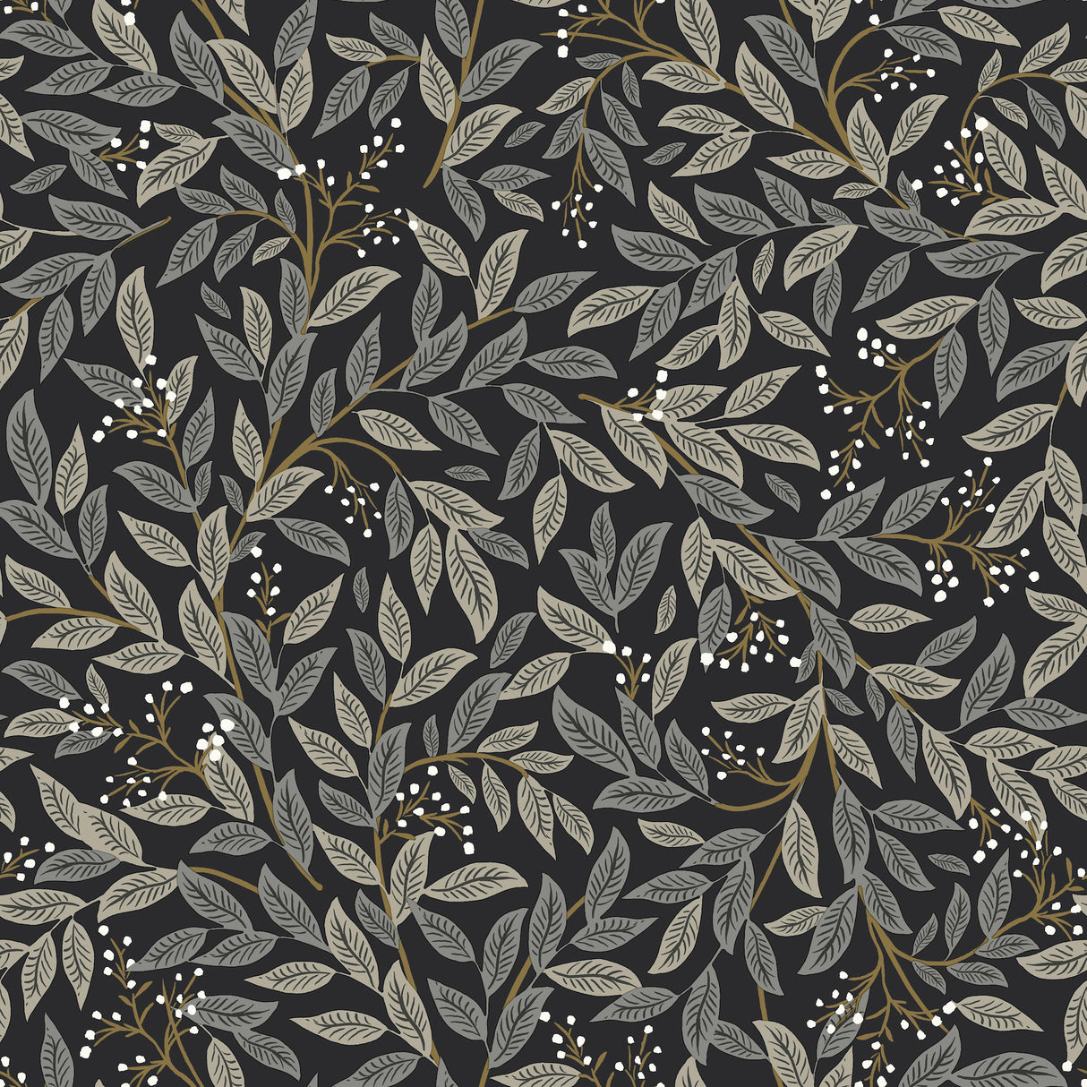 Rifle Paper Co. RF7462 Willowberry Black Wallpaper