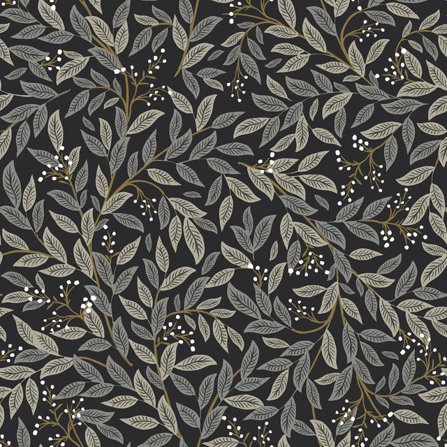 Rifle Paper Co. RF7462 Willowberry Black Wallpaper