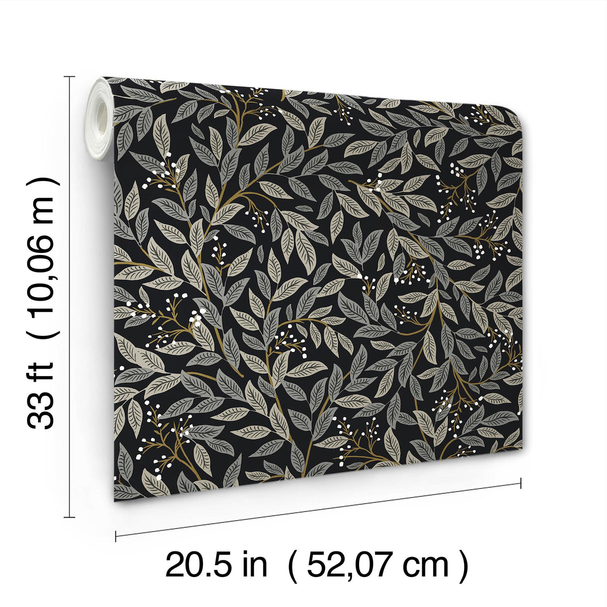 Rifle Paper Co. RF7462 Willowberry Black Wallpaper