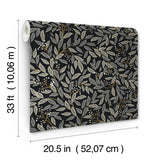 Rifle Paper Co. RF7462 Willowberry Black Wallpaper