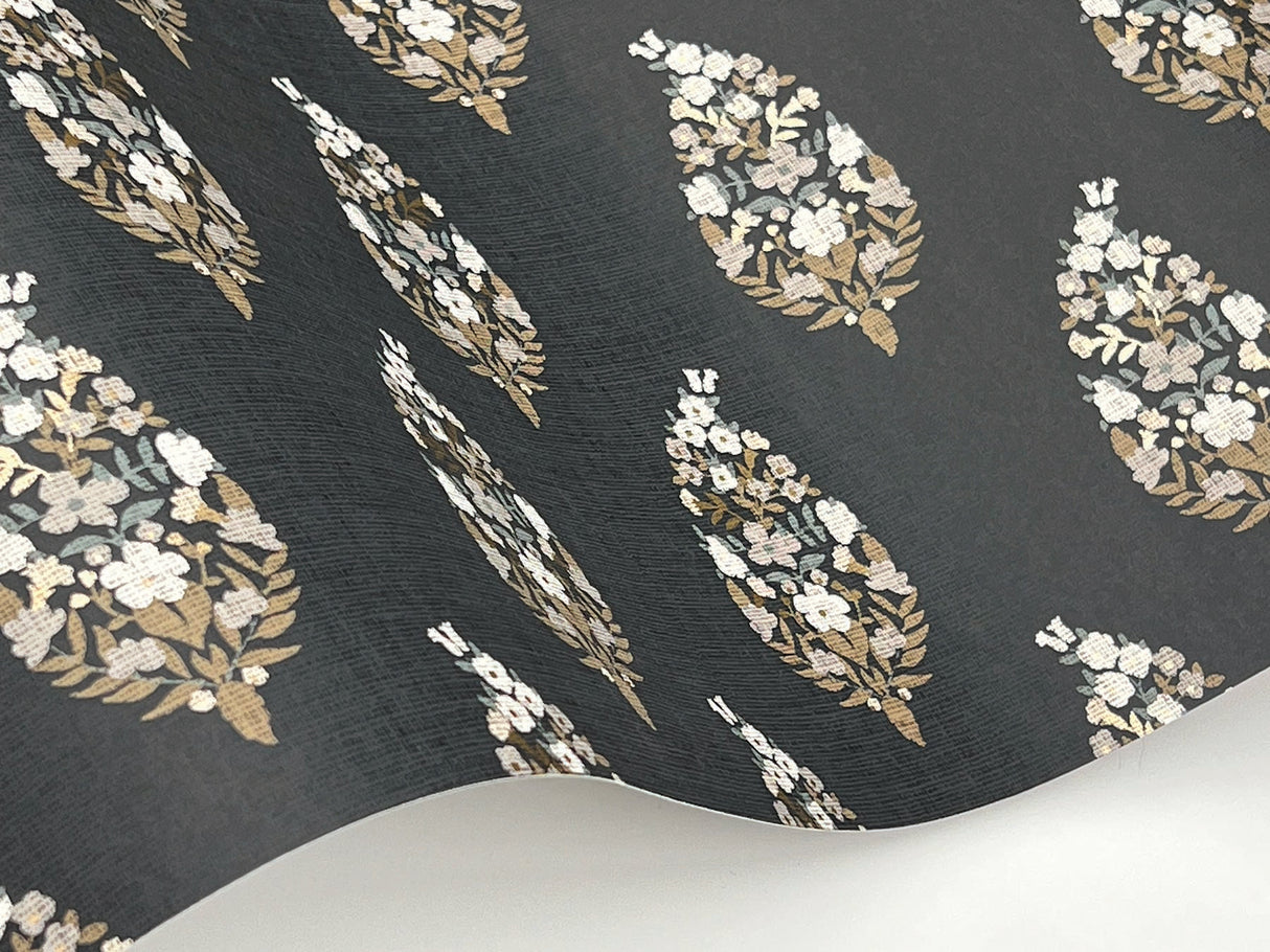 Rifle Paper Co. RF7472 Paisley Black Wallpaper