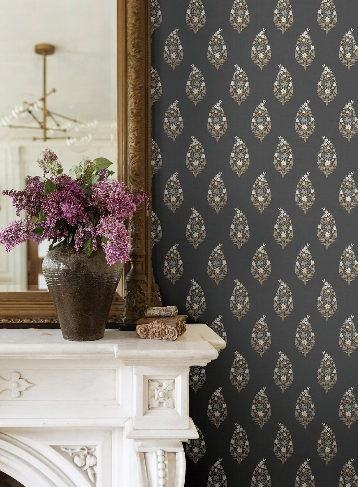 Rifle Paper Co. RF7472 Paisley Black Wallpaper