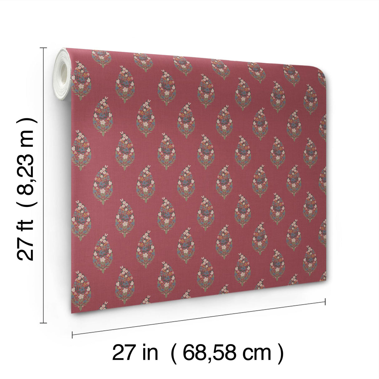 Rifle Paper Co. RF7475 Paisley Burgundy Wallpaper